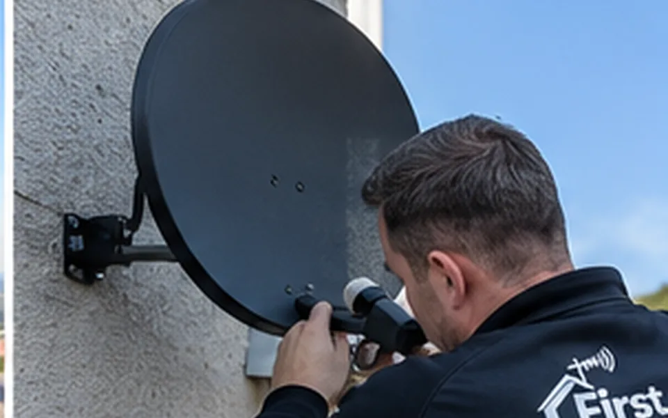 Satellite dish repair and realignment